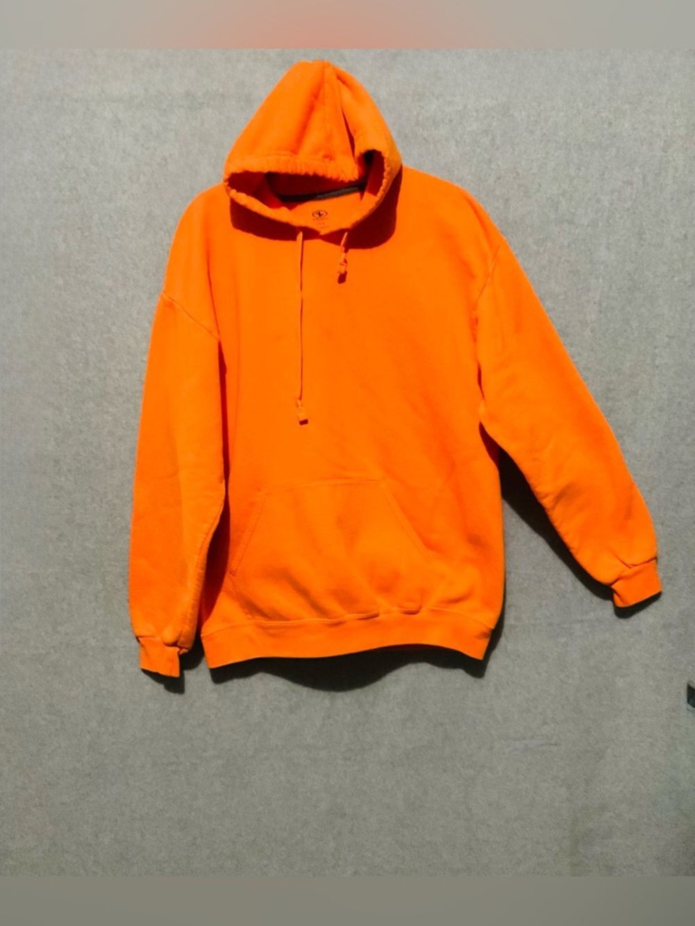 Athletic Works Neon Orange Safety Hoodie Workwear Pullover Hooded Sz L